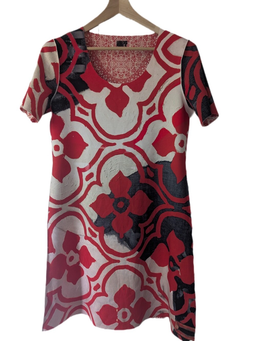 Animapop Short Sleeved Reversible Scuba Shift Dress -M/L-